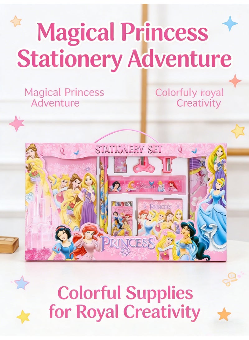 Disney 16-piece student stationery set, school supplies gift box set, suitable for primary school students, including pencils, erasers, pencil sharpeners-pencil cases-colored crayons-notebooks, etc. Birthday gift for back-to-school season - Image 3